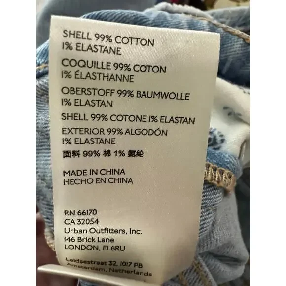 PILCRO Anthropologie The Vintage Straight Jeans Boho Ribbon Stripe Trim - Sz 27 - Picture 9 of 9